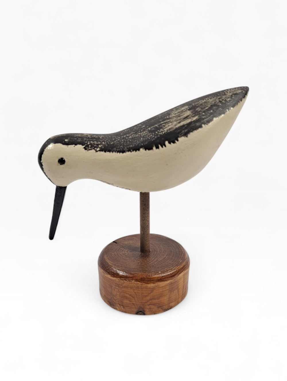 Carved Wooden Sand Bird On Wooden Base Signed Ken Sangrey